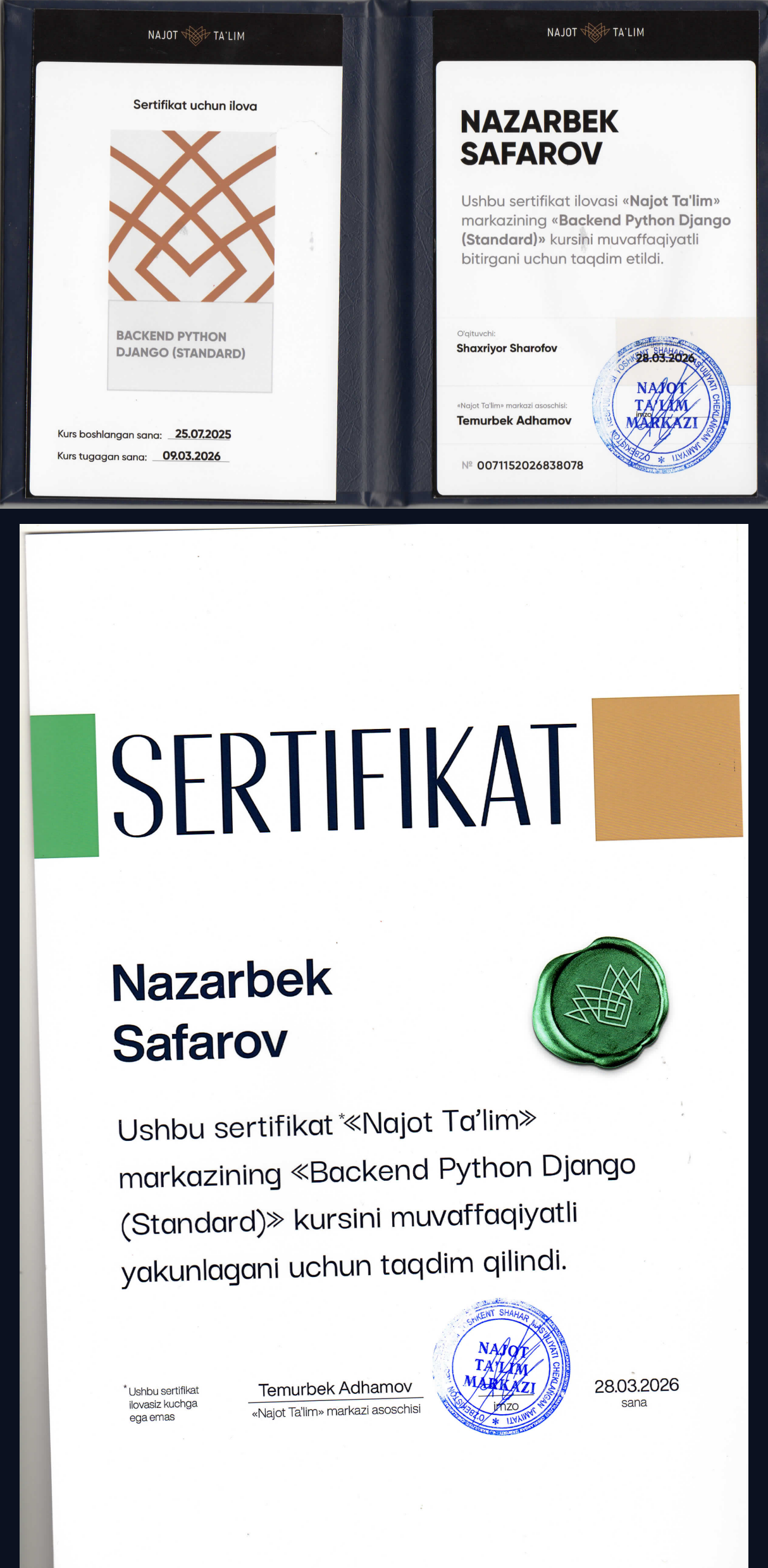 Diplomas & Certificates